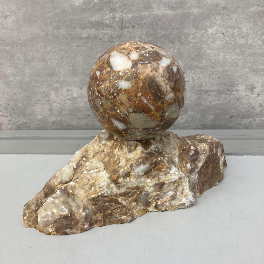 天然石 大理石 台座付き 球体 置物 インテリア装飾品 オブジェ