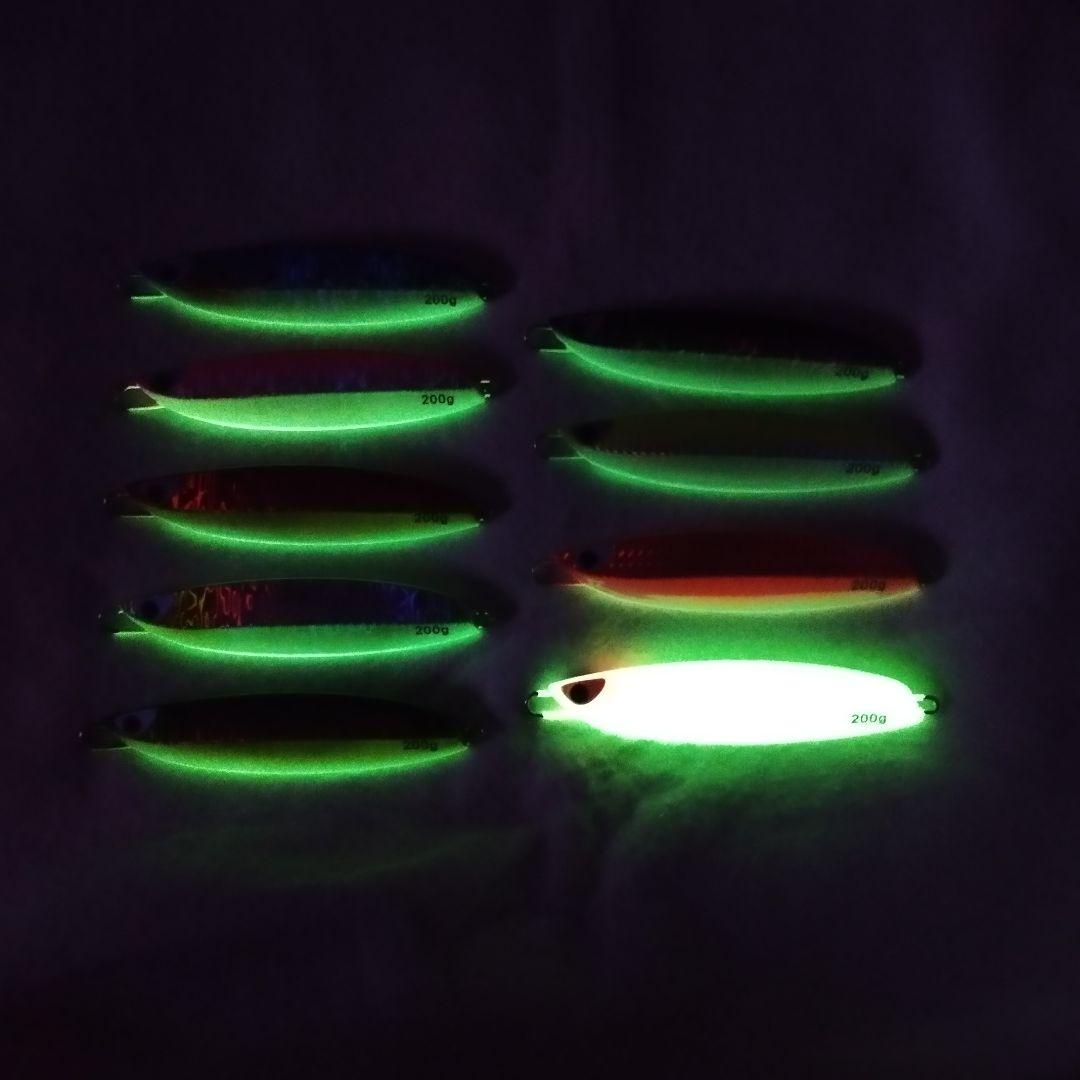 カタクチ 200g メタルジグ クイックゼロワン 形状 グロー 夜光 伊勢湾