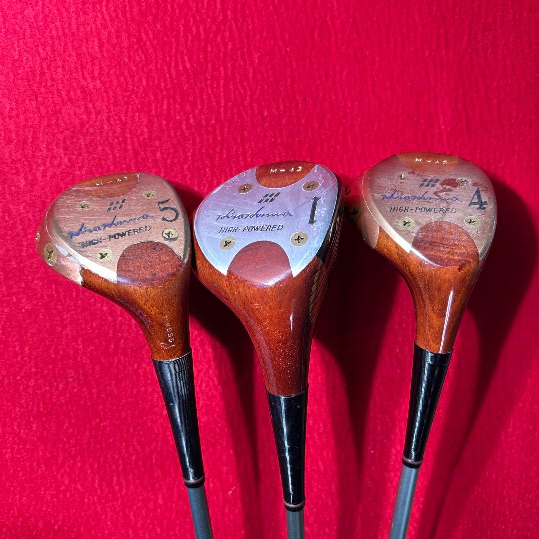 ヒロホンマ パーシモンウッド ゴルフクラブ ヴィンテージ 3本セット