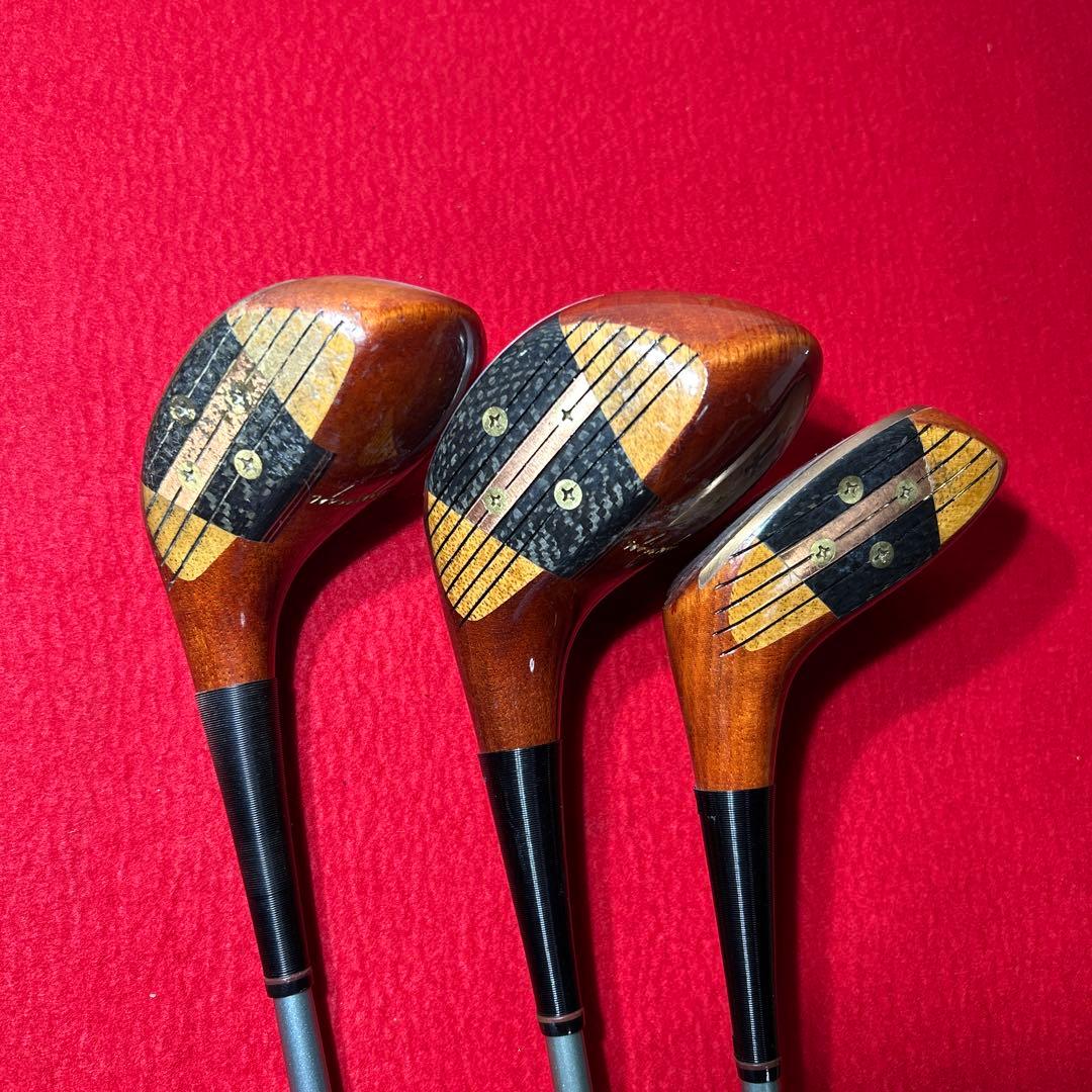 ヒロホンマ パーシモンウッド ゴルフクラブ ヴィンテージ 3本セット