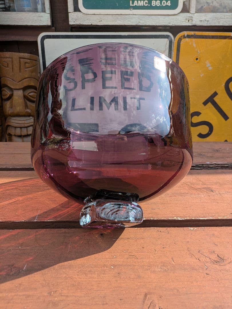 希少なヴィンテージ BLENKO ブレンコガラス USA製 希少なアメジスト色