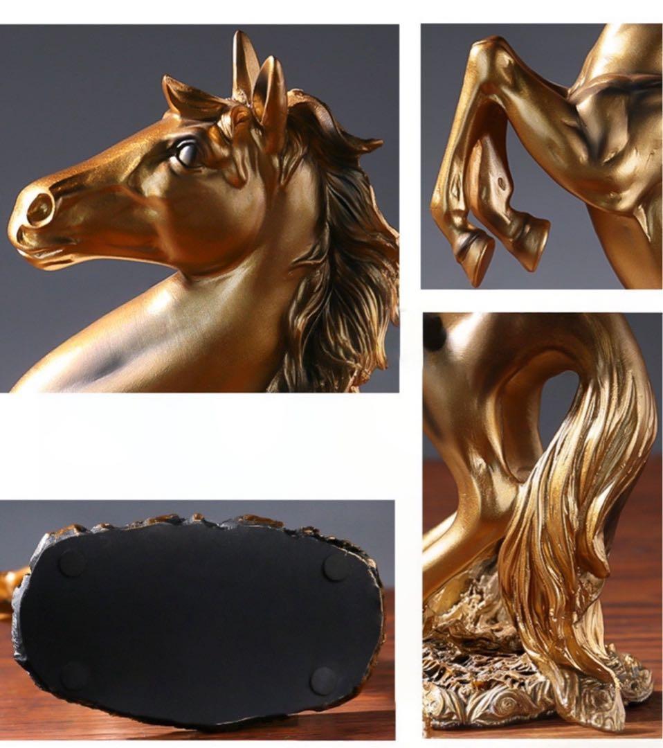 金運仕事運UP 金馬＆黒馬 風水 開運 置物 午年 インテリア 開運