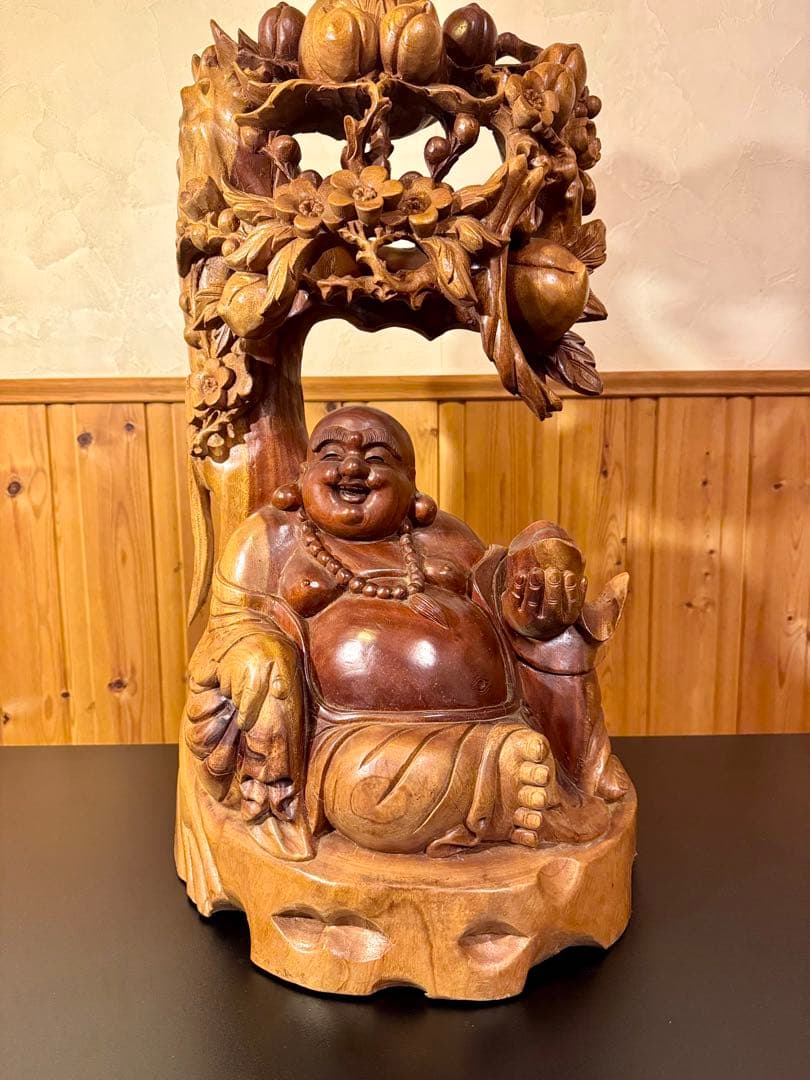 木彫り】七福神布袋尊｜置物｜縁起物 - メルカリ