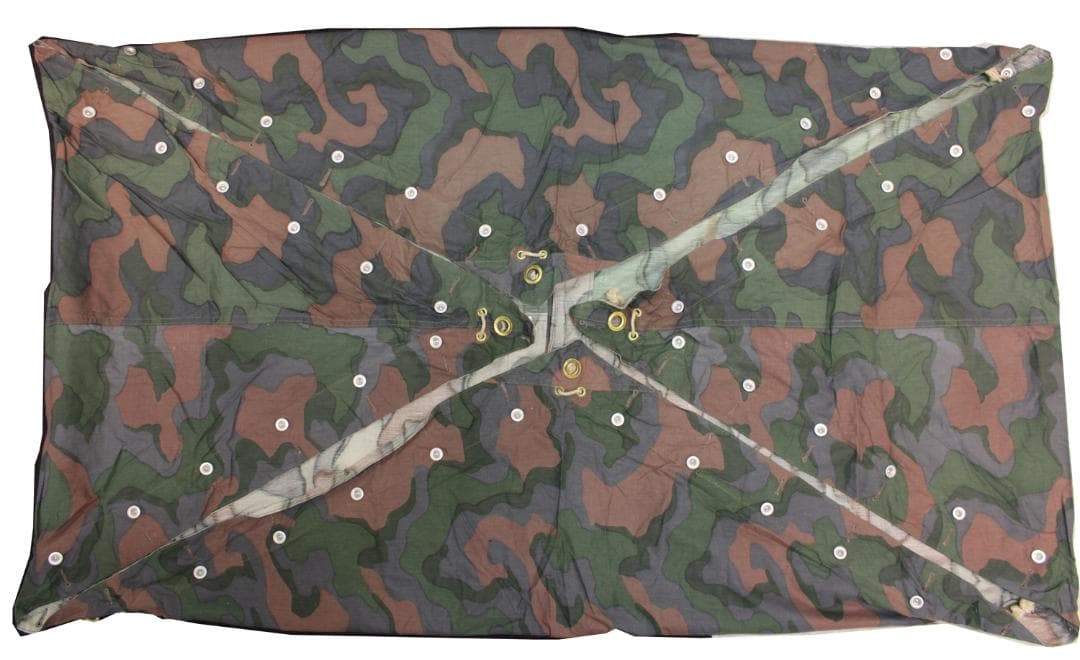 デッドストック ノルウェー軍 テント A カモフラージュ2 軍幕 ポンチョ