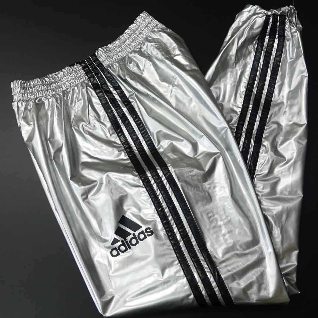 adidas アディダス ナイロンセットアップ スーツ シルバー Y3K - メルカリ