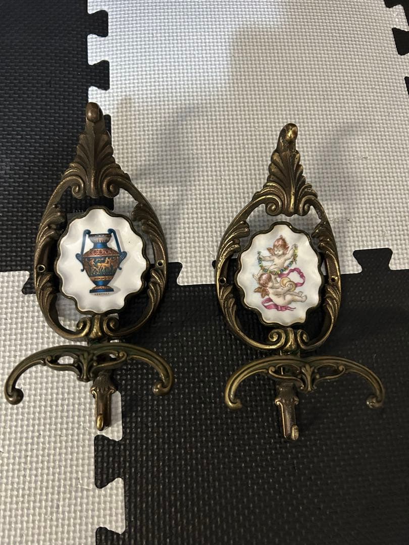 2個セット　アンティーク　ヴィンテージ　コート掛け　真鍮　ヨーロッパ 2個セット アンティーク ヴィンテージ コート掛け 真鍮 ヨーロッパ 2個