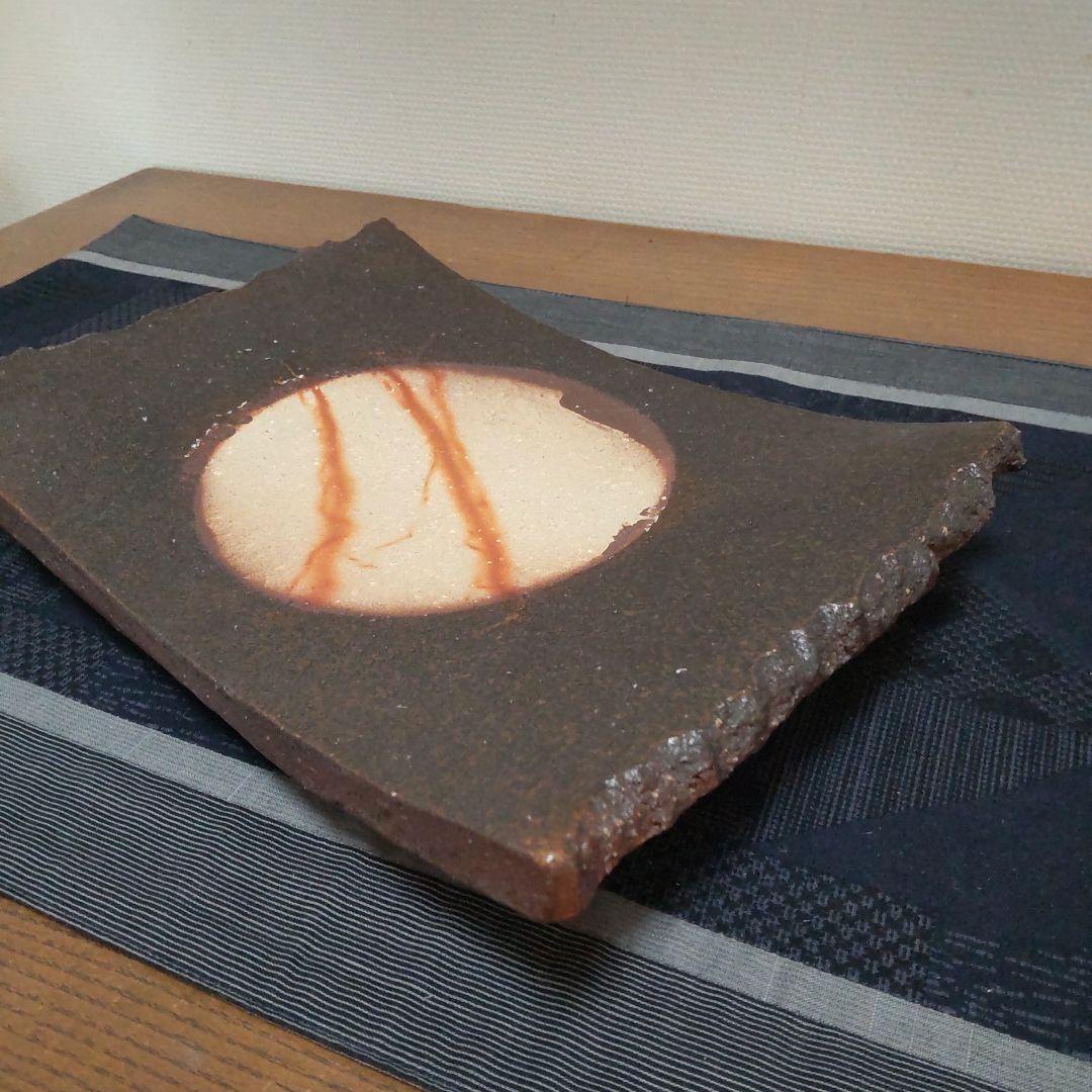 黒備前 脚つき皿 2枚 備前焼