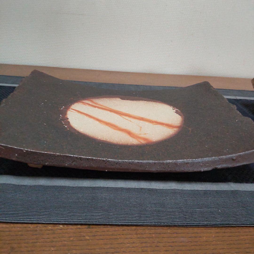 黒備前 脚つき皿 2枚 備前焼