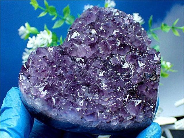 AAA級家庭円満◇天然ハート型アメジスト原石B89G3/168G20D