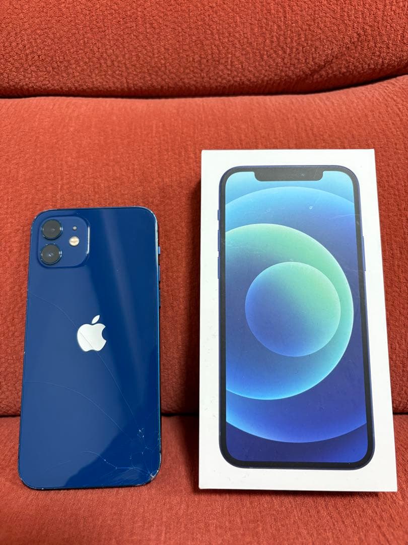 Apple iPhone 12 ブルー 背面割れ 128GB - メルカリ