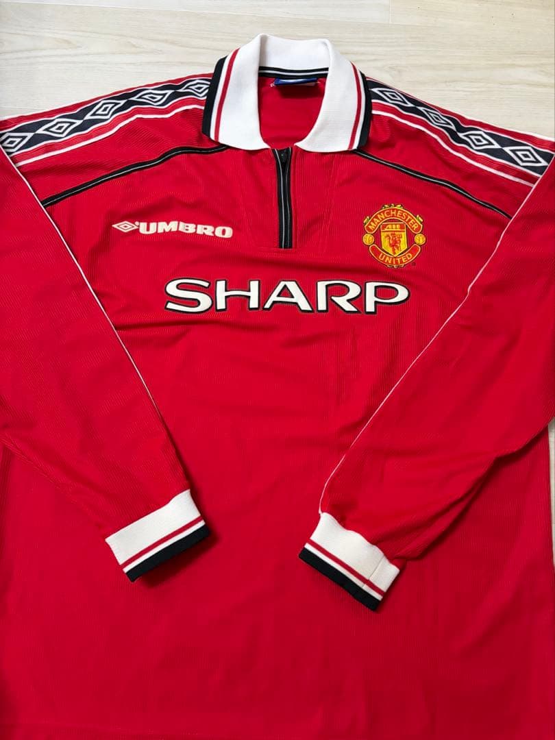 98-00 マンチェスターユナイテッド ホーム 長袖ユニフォーム XL - メルカリ
