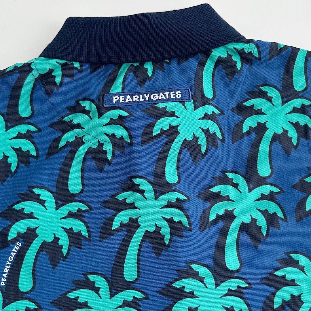 323 パーリーゲイツ ノースリーブポロシャツ パームツリー サイズ0 S