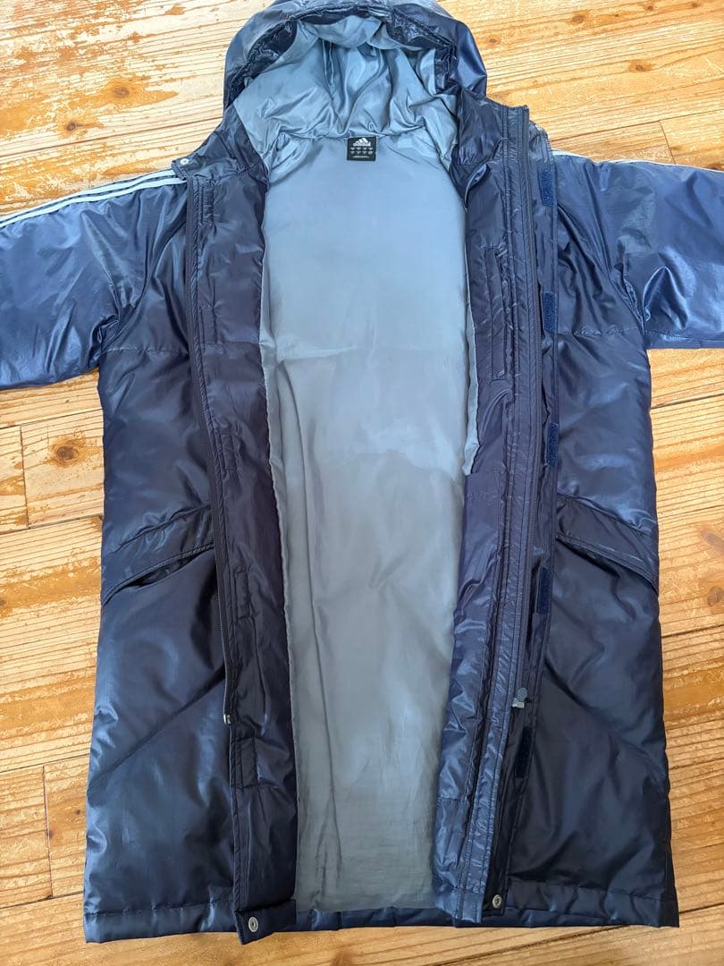アディダス ベンチコート ロング O（XL相当） ネイビー フェザー45