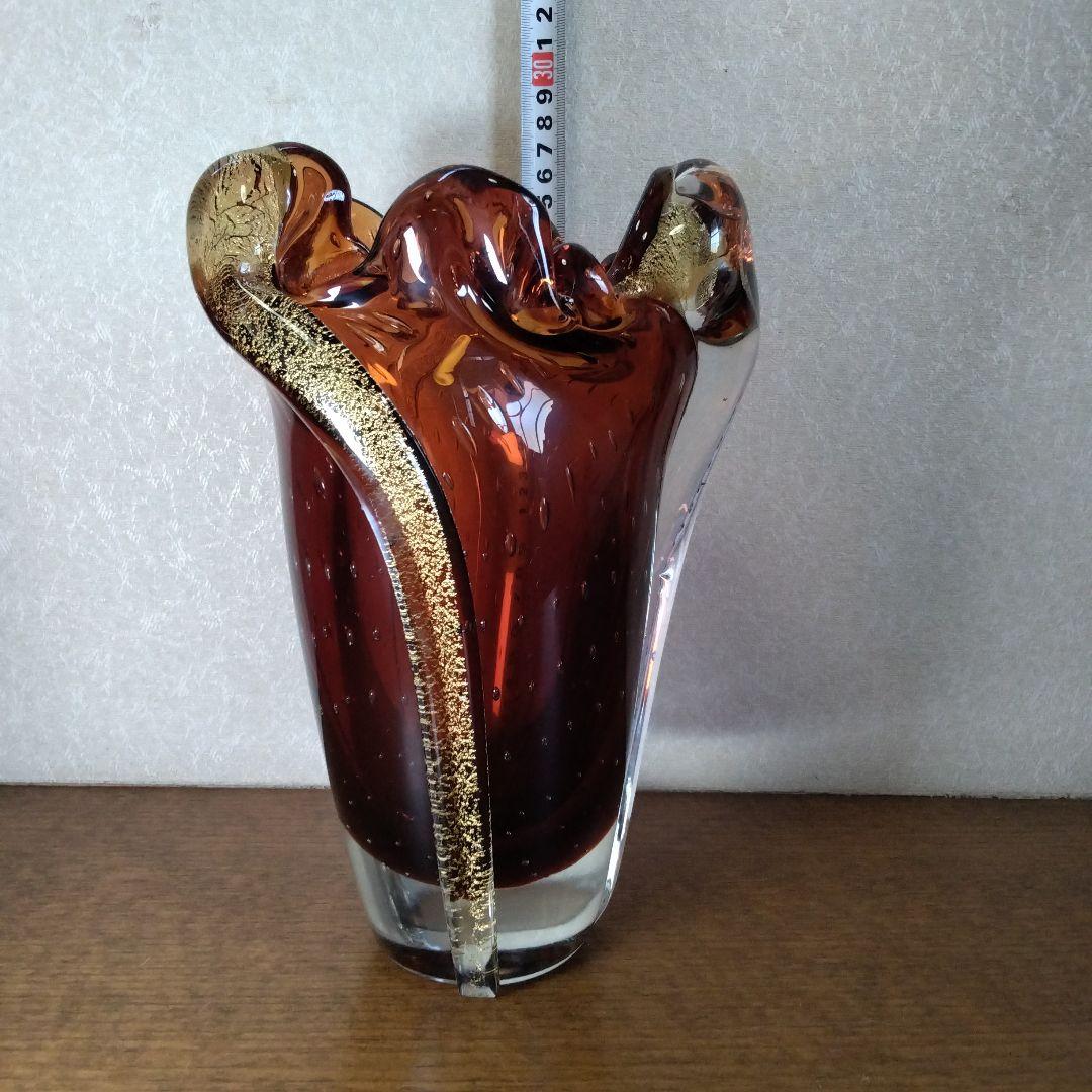 岩田藤七 金箔入り 花瓶 花入 吹き硝子 - メルカリ