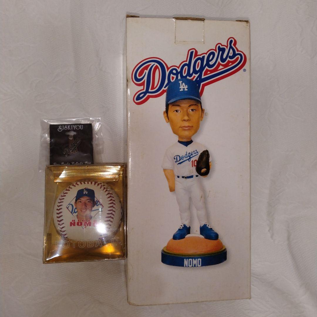 野茂英雄.ボブルヘッド.フィギュア 記念ボール ピンバッジ セット