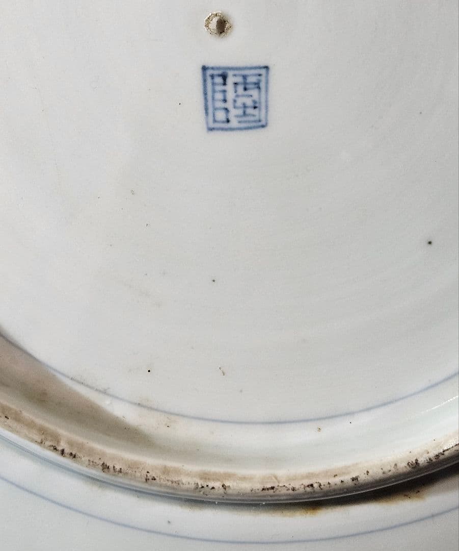 上作品❗】江戸時代後期 古伊万里 染付 菖蒲に11蝶々図 輪