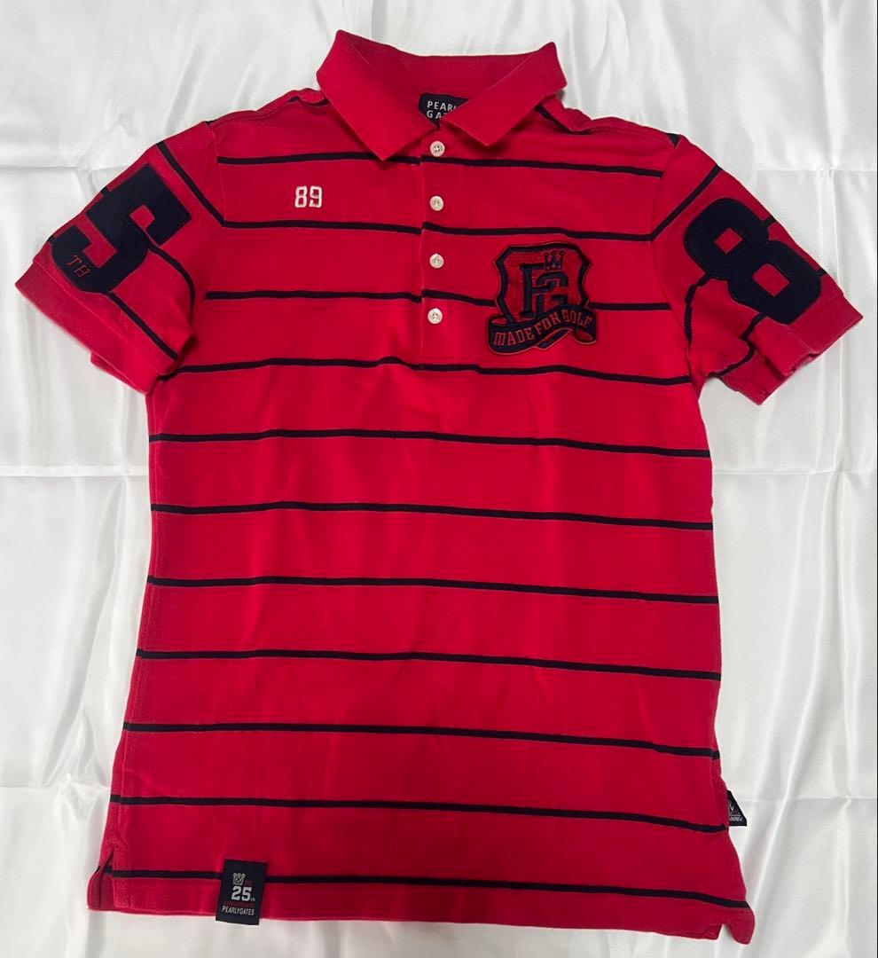 PEARLY GATES ポロシャツ 赤 サイズ5 - メルカリ
