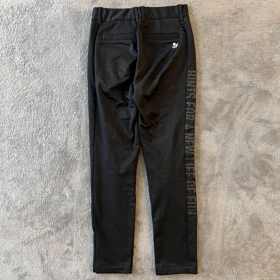 8YARDS ハチヤーズ 裏起毛 蓄熱 ゴルフパンツ レディース 黒 XS ロゴ