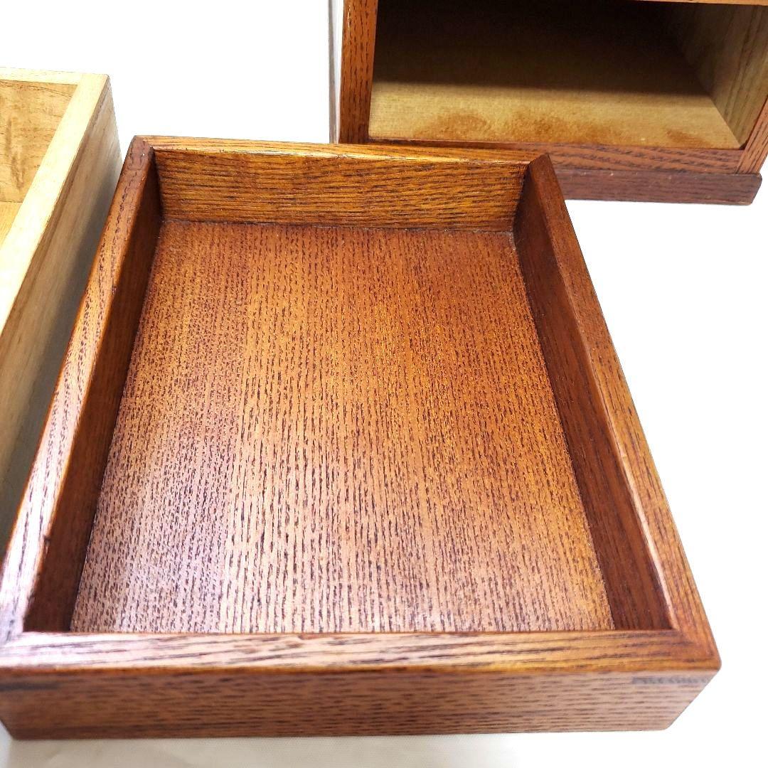 高級木工】江戸指物 箱鏡台 キハダ材 桑材 網代編み模様 昭和レトロ