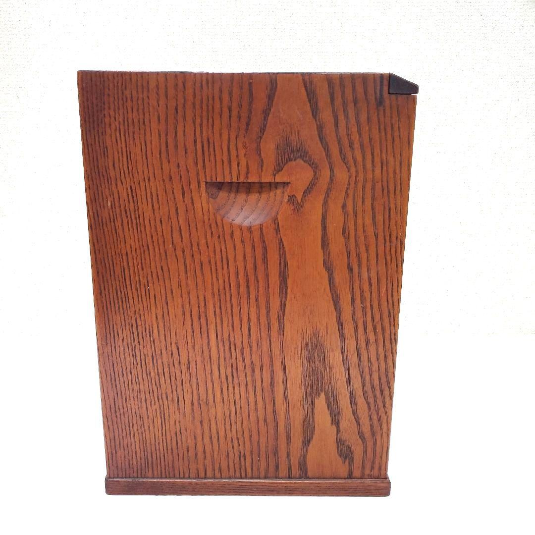 高級木工】江戸指物 箱鏡台 キハダ材 桑材 網代編み模様 昭和レトロ