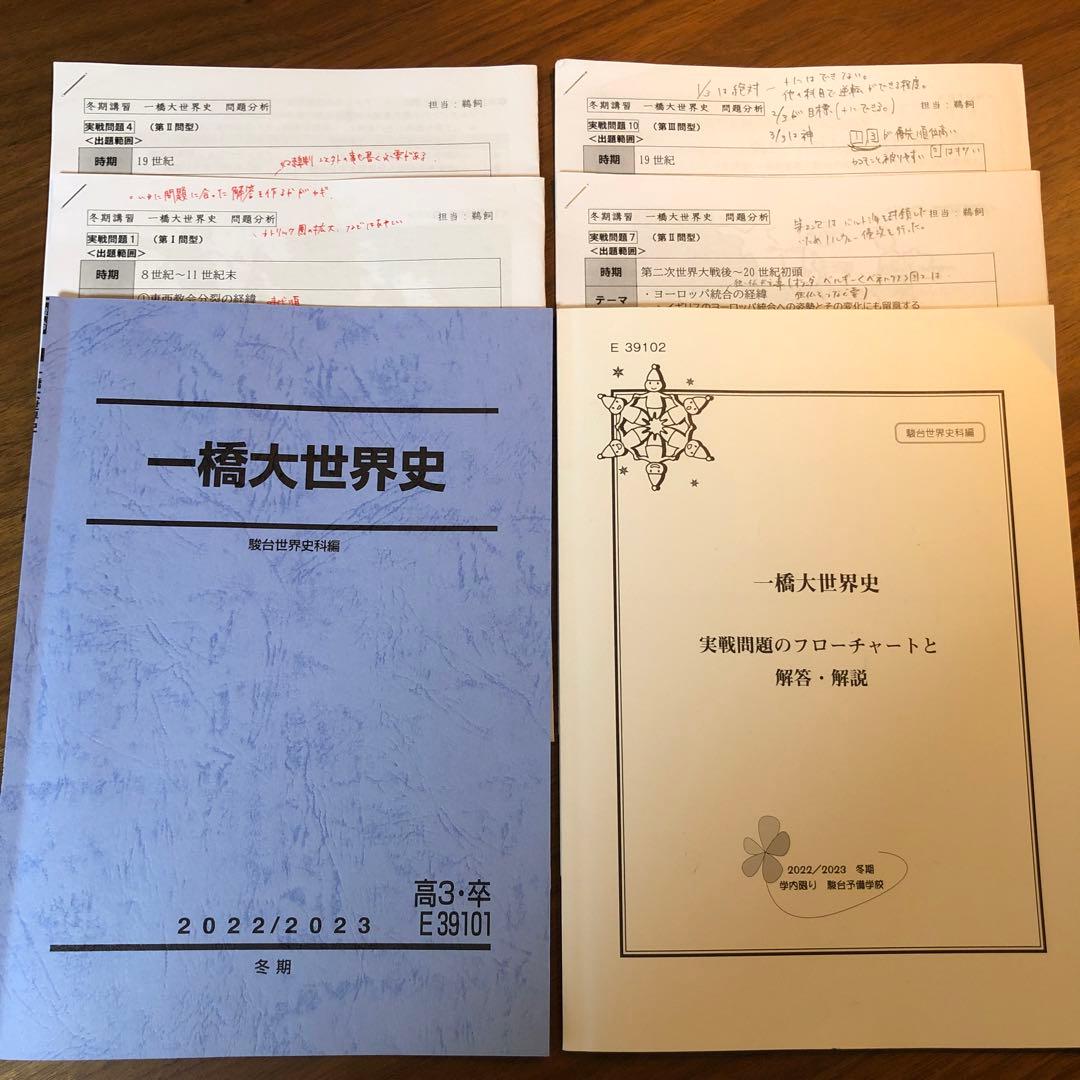 一橋大学世界史予想問題10問 駿台冬期講習 - メルカリ