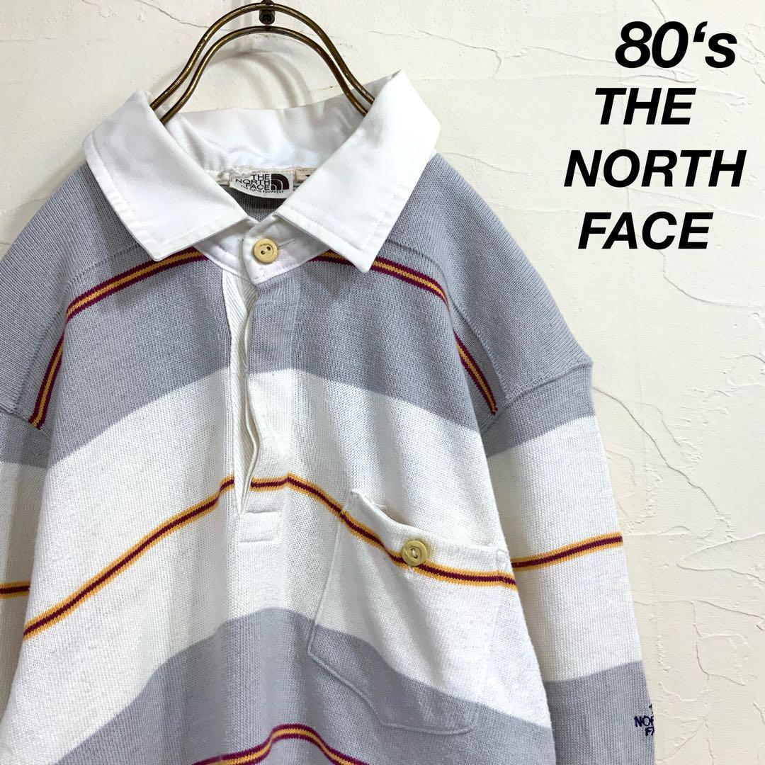 希少 80‘s 茶タグ THE NORTH FACE ボーダー ラガーシャツ THE NORTH FACE - ノースフェイス ボーダー 長袖 ラガーシャツ メンズ