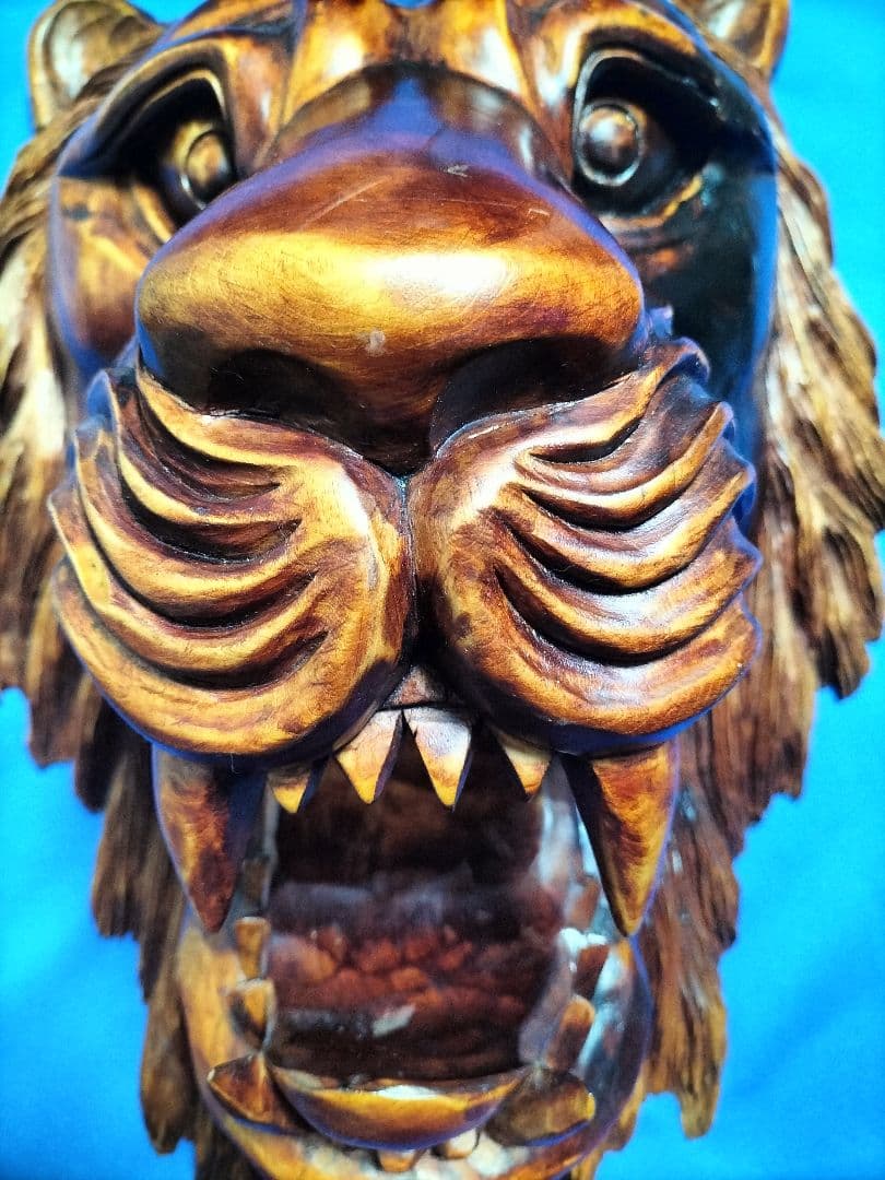 ライオン木彫り　アニマルヘッド　壁掛け最終値下げ 楽天市場】アニマルヘッド 壁掛けオブジェ 動物 首 壁掛け 天然木
