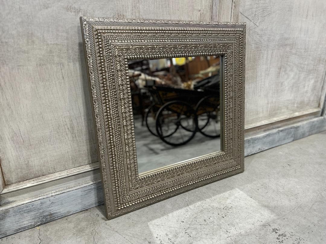 【廃番・美品】ZARA  / ザラ ホーム｜ウォールミラー｜彫刻 ZARA HOME ザラホーム ゴールドウッド ミラー 鏡 75×58 (ZARA HOME