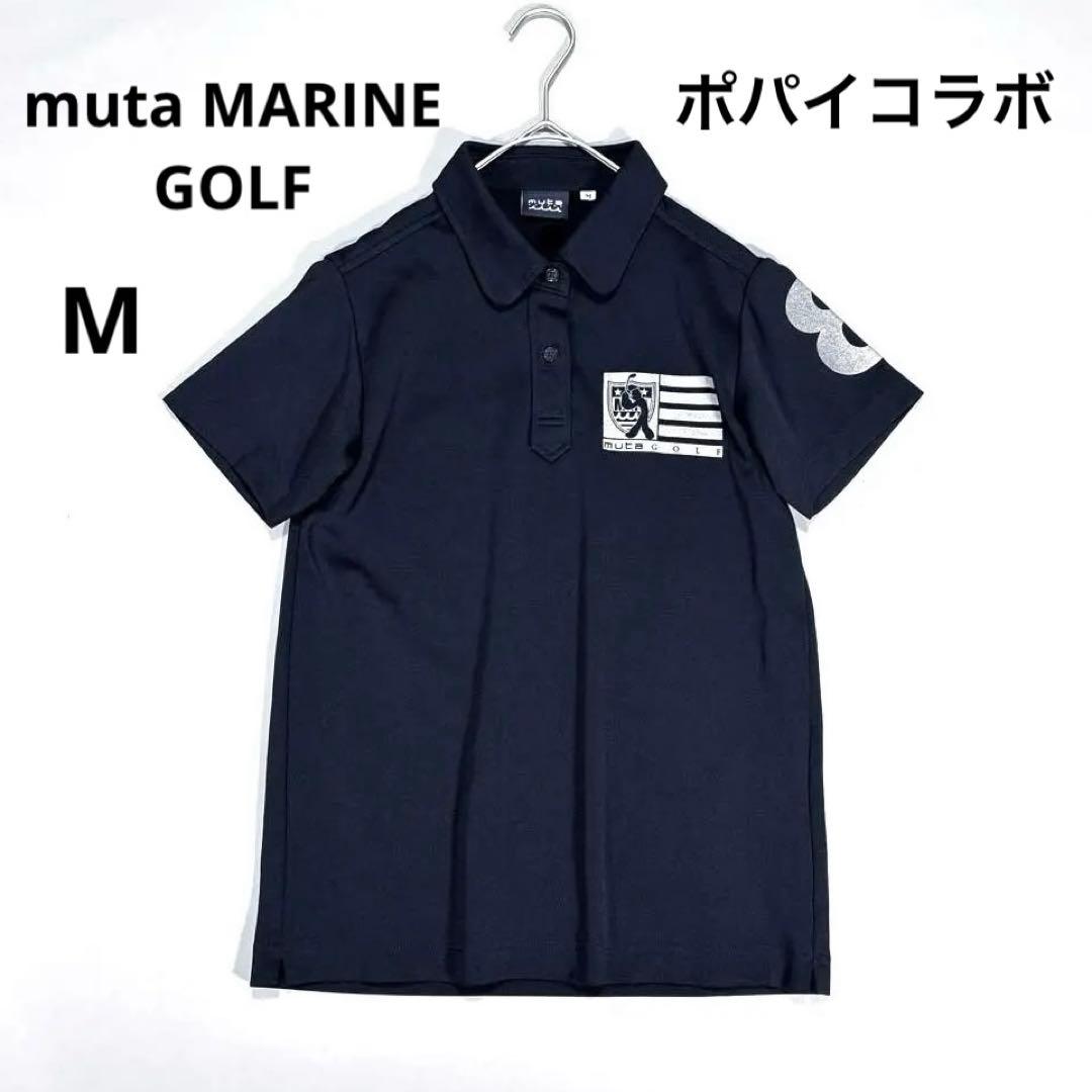 ムータマリンゴルフ　ポパイコラボ　M レディース　半袖ポロシャツ　ネイビー muta MARINE GOLF PIN FLAG ポロシャツ [全6色] – muta Online Store