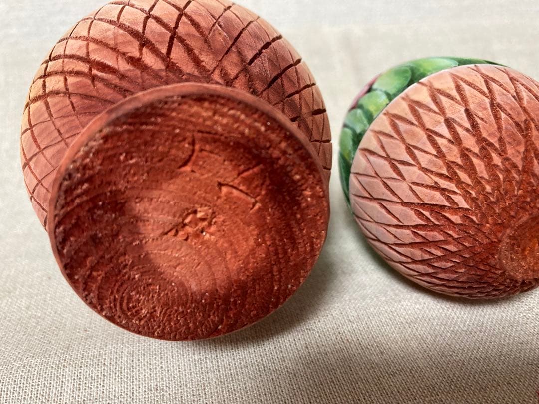 ロシア雑貨☆イースターエッグ型カービング マトリョーシカ3Pフラワー