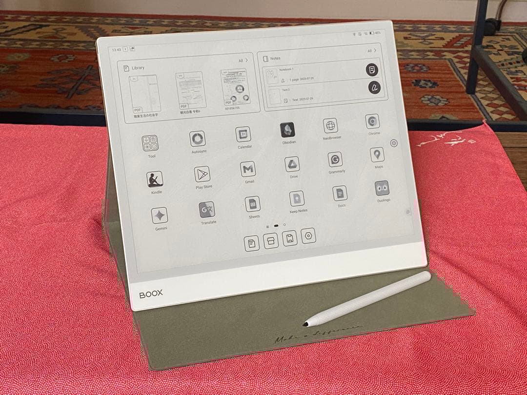 BOOX Note Max 電子ペーパーAndroidタブレット カバー付き BOOX NoteMax 13インチ電子ペーパーディスプレイ搭載 Android