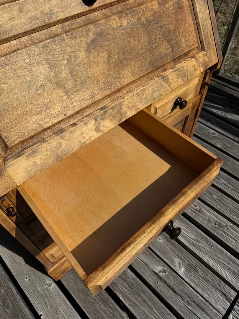 ♪北海道民藝家具♪ライティングビューロー♪総天然木♪塗装アレンジ品♪