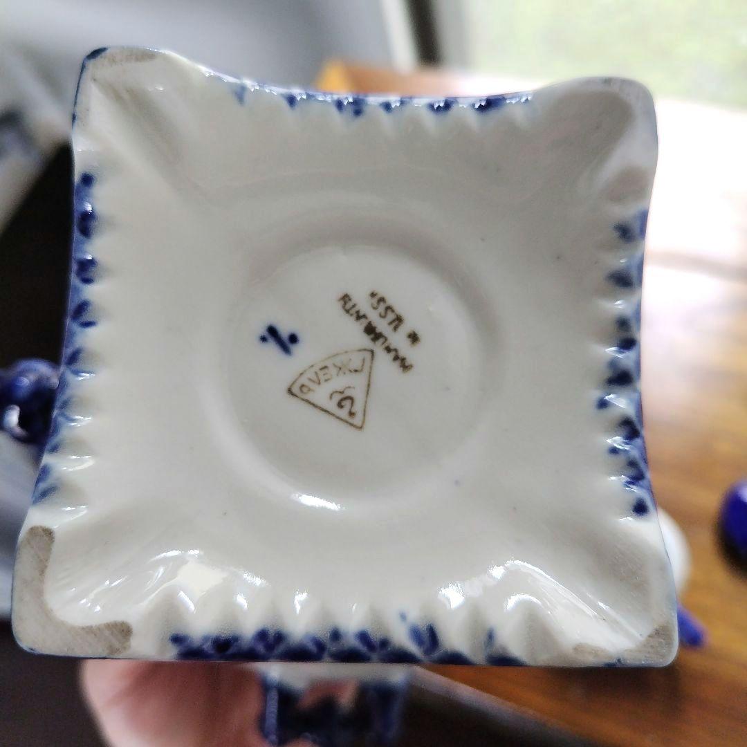 ロシア製 グジェリ陶器 サモワール型 レトロ インテリア雑貨