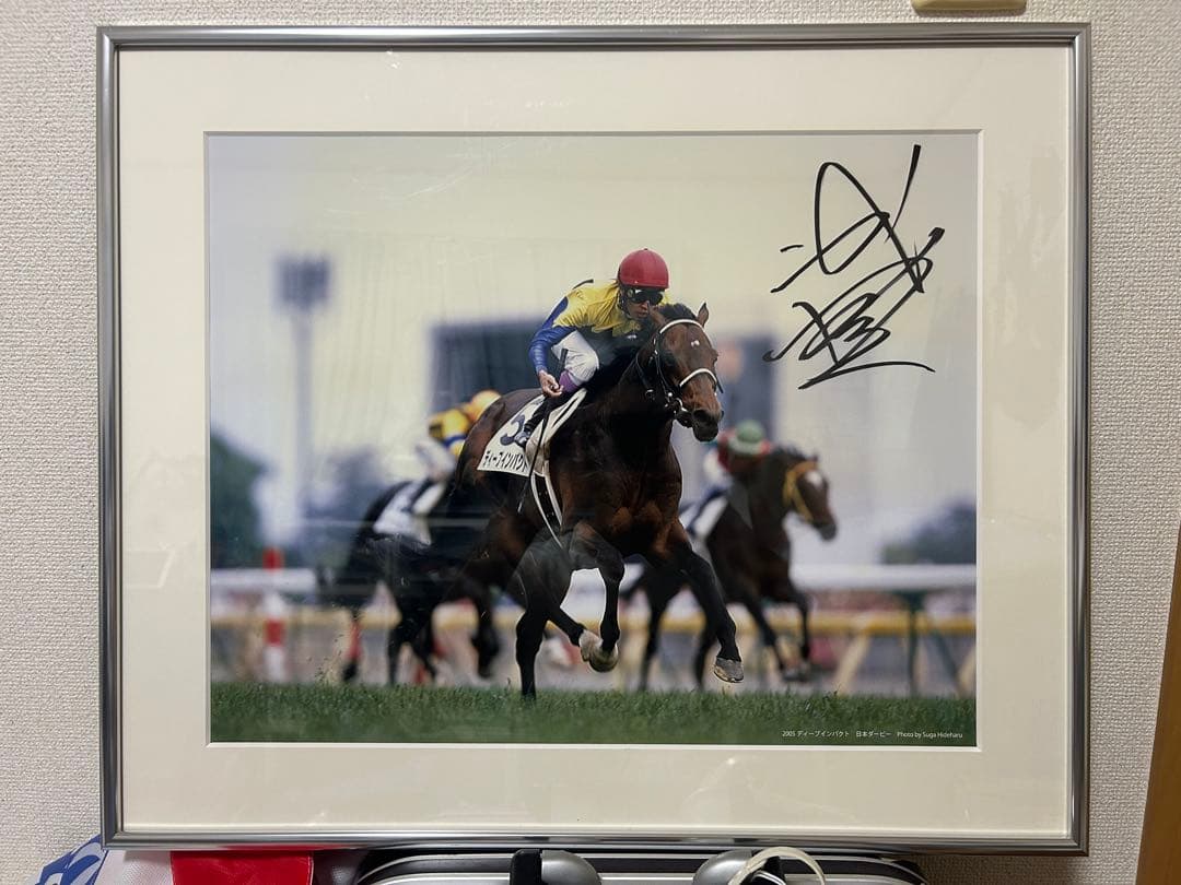 競馬 武豊 ディープインパクト 展示写真パネル 直筆サイン入り 武豊展