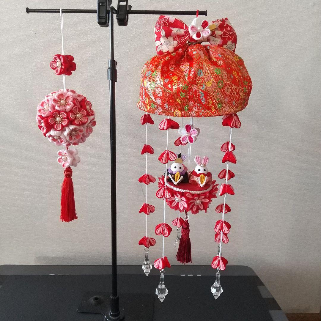 つまみ細工 つるし雛 つるし飾り うさぎのお雛様 BOX付き❗️