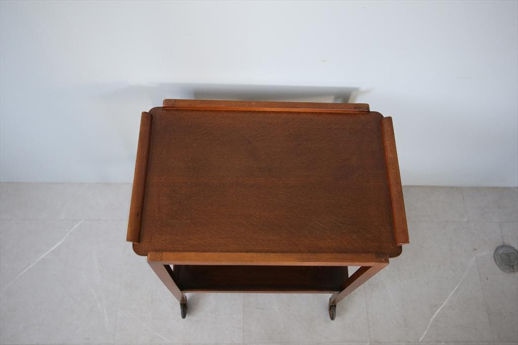 英国アンティーク木製キッチンワゴン/トロリー/飾り棚サイドテーブル机