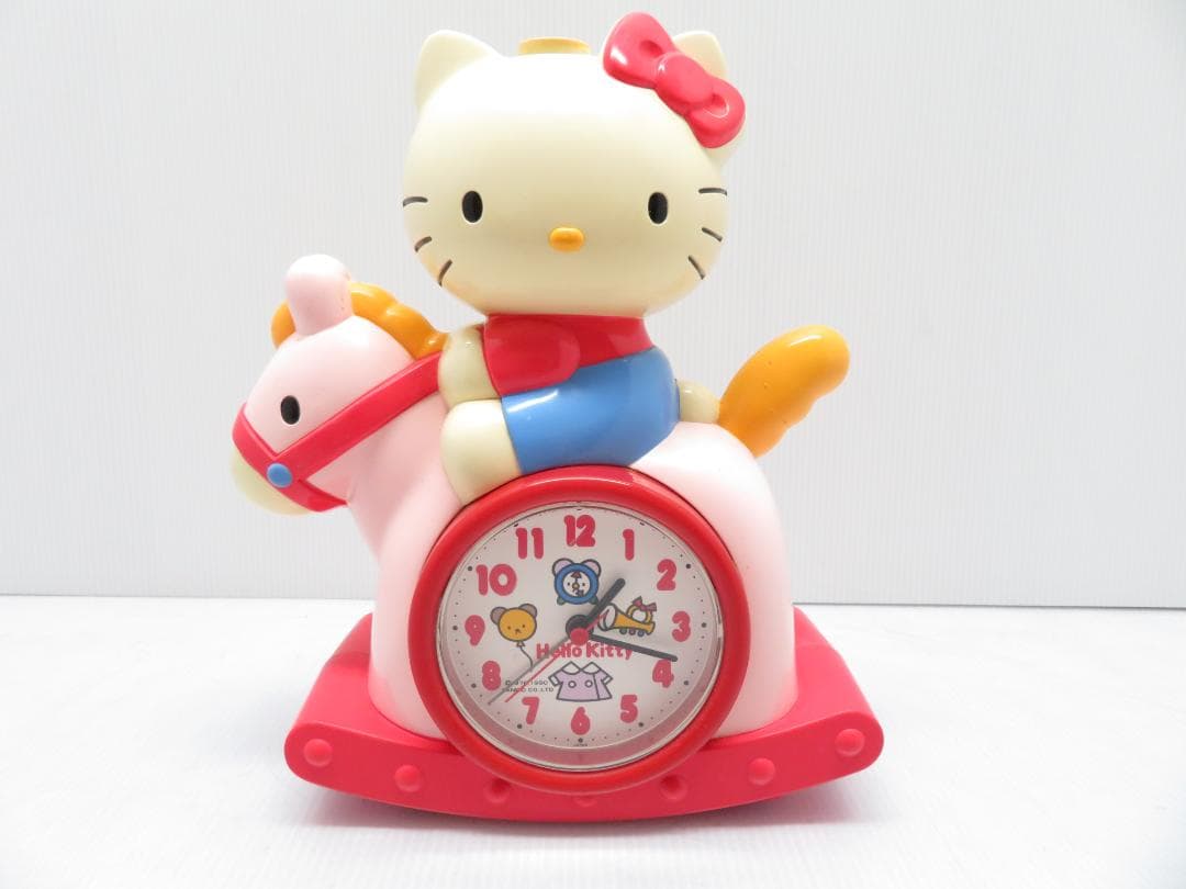 希少品 ハローキティ Hello Kitiy 木馬 目覚まし時計 おしゃべり