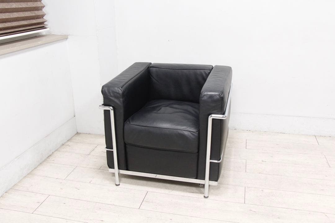 極美品】 LC2 リプロダクト IDC大塚家具 黒本革 ル・コルビュジエ