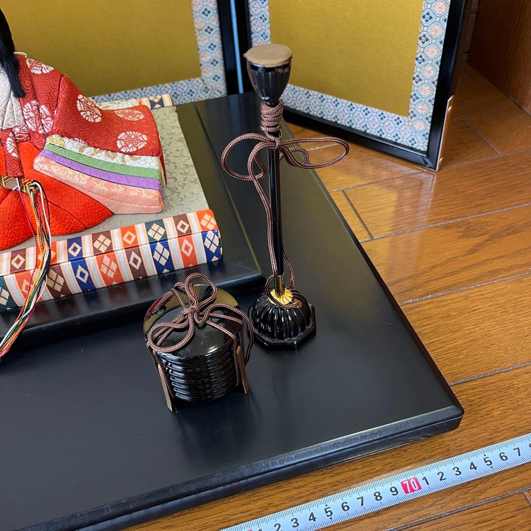 九重雛【真多呂作】男雛 女雛セット/金屏風・飾台・台座・燭台・