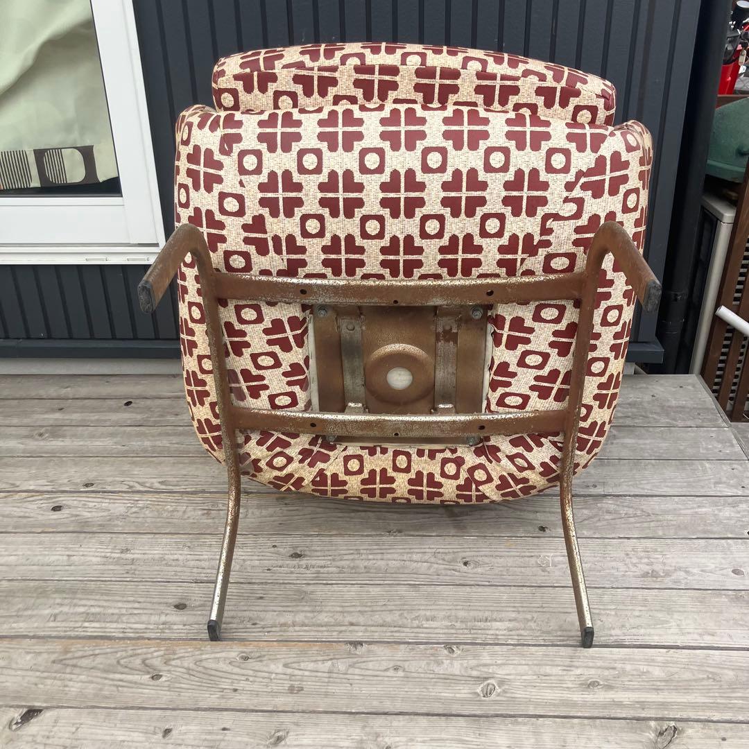 昭和レトロ ミッドセンチュリー 幾何学模様ソファー 1人掛けソファー
