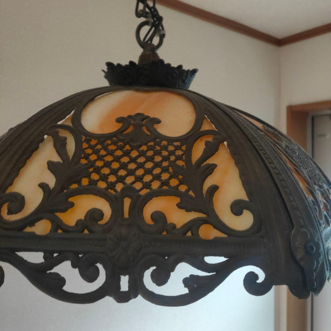 アイアンシャンデリアステンドグラスアンティーク骨董ヴィンテージ