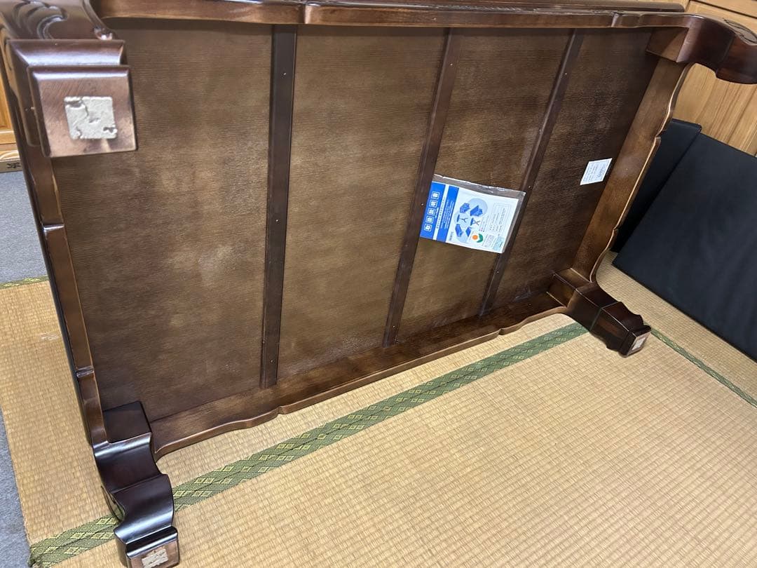 展示品 カリモク 新品 座卓 開梱設置付 紫檀 座敷机 すれ傷 現品処分