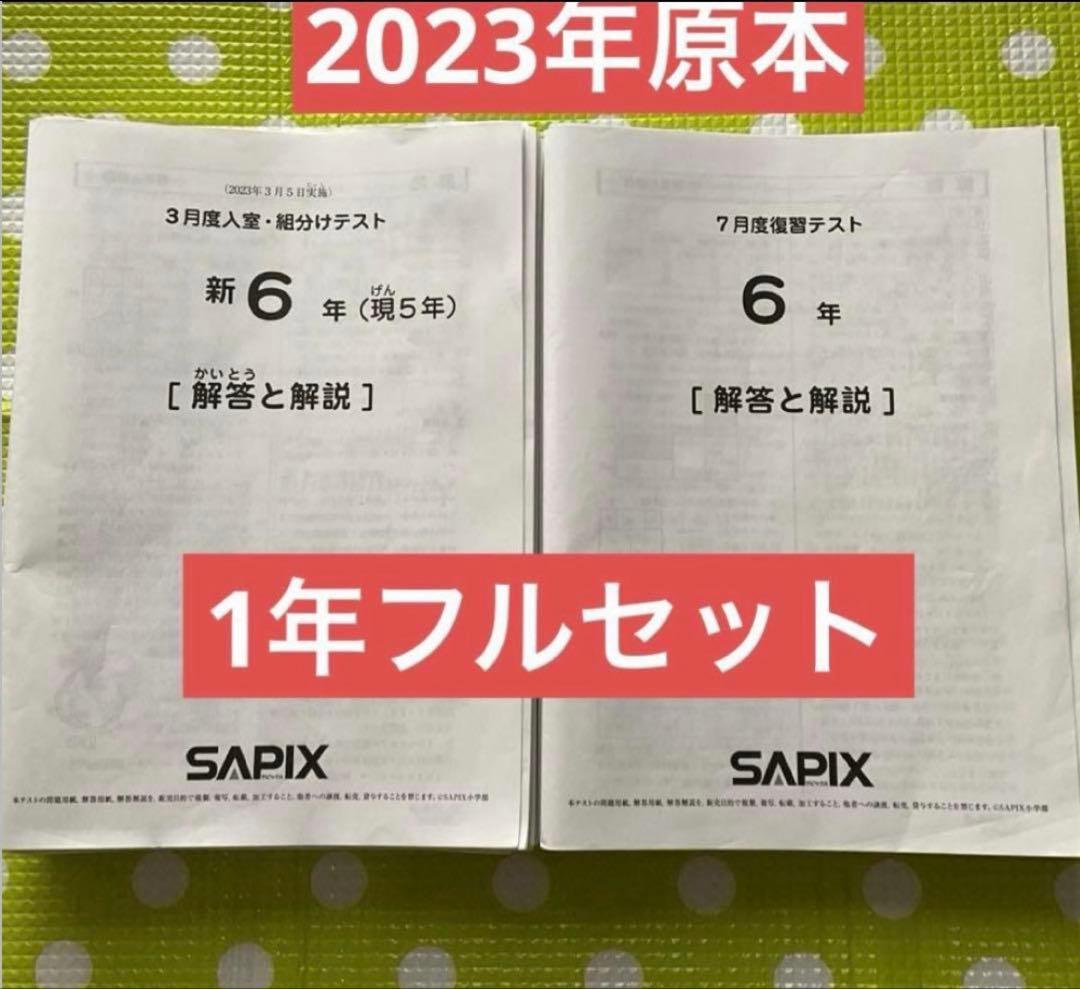 サピックス 6年生 2023年実施 入室組分け復習マンスリー1年フルセット