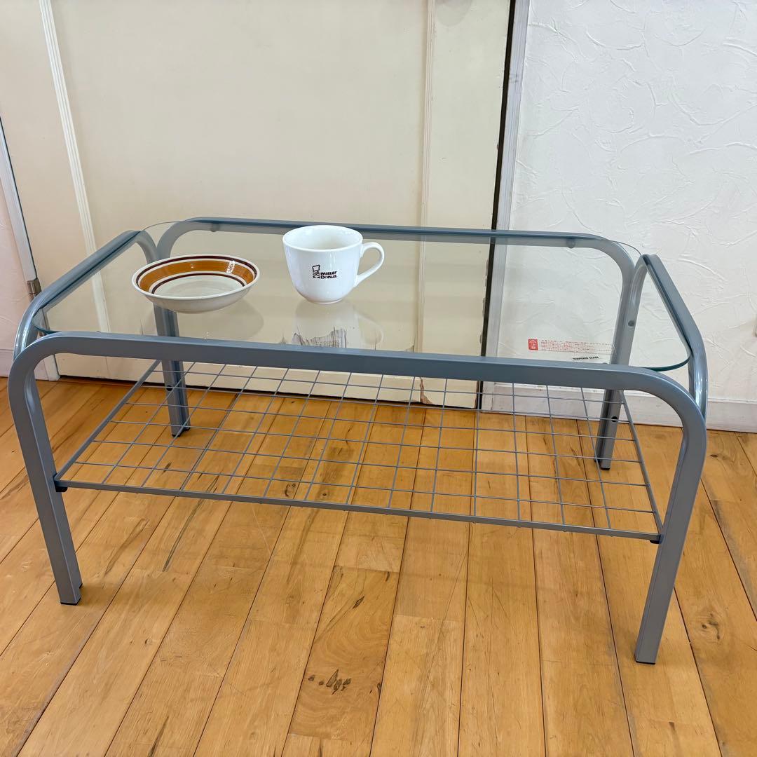 ☆新品未開封☆レトロポップ 80's ガラス センターテーブル コーヒー