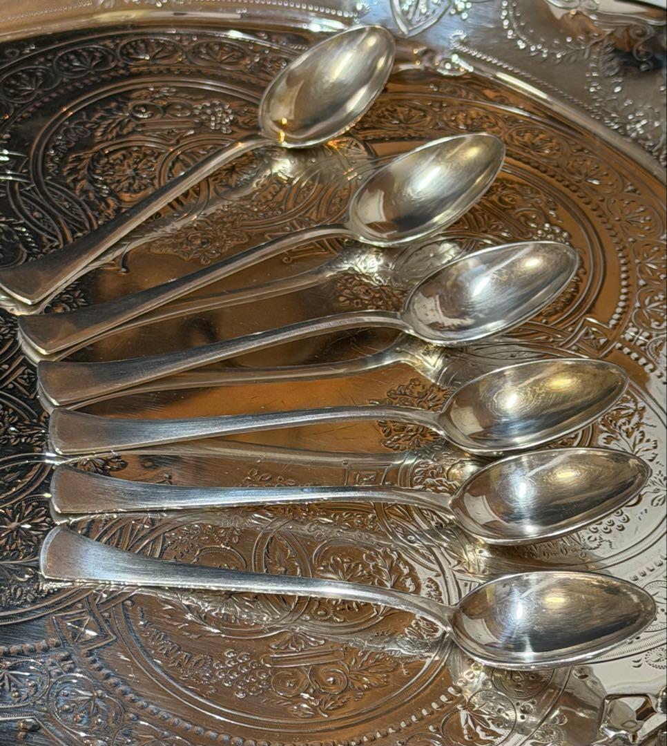 No6【純銀・ソリッドシルバー】 6本セットスプーン 限界値下げ祭】 銀製 スプーン 6本セット シンプル シルバー – 【公式