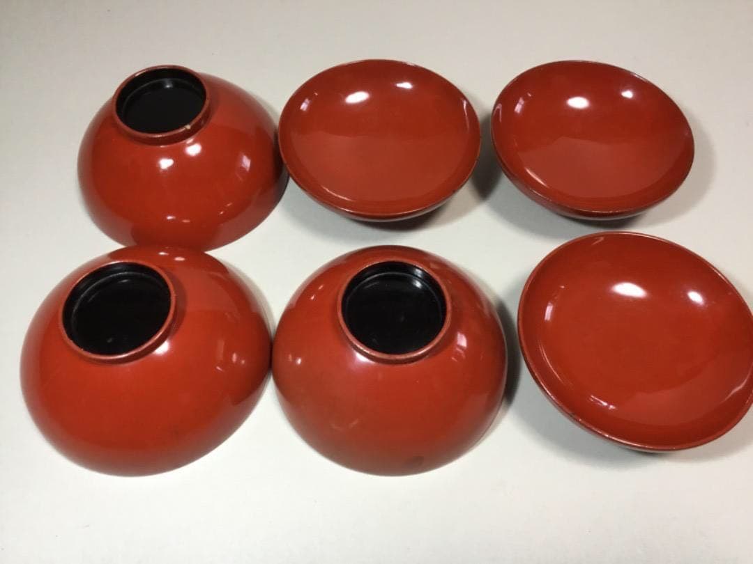 漆器◇雛人形文 / 吸い物椀3客◇傷みあり 雛コレクション 立ち雛 和