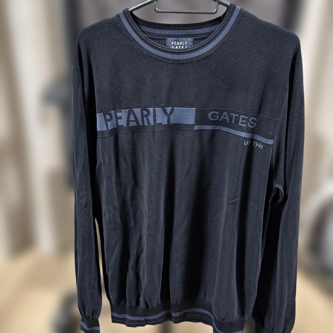 PEARLY GATES ダークブルー ニットセーター PEARLY GATES (パーリーゲイツ) ゴルフウェア(トップス) メンズ SIZE