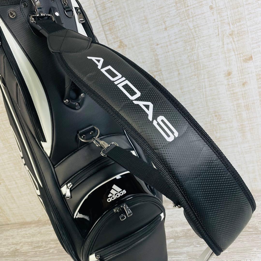 極美品】adidas アディダスゴルフリニアロゴ キャディバッグ 9.5型