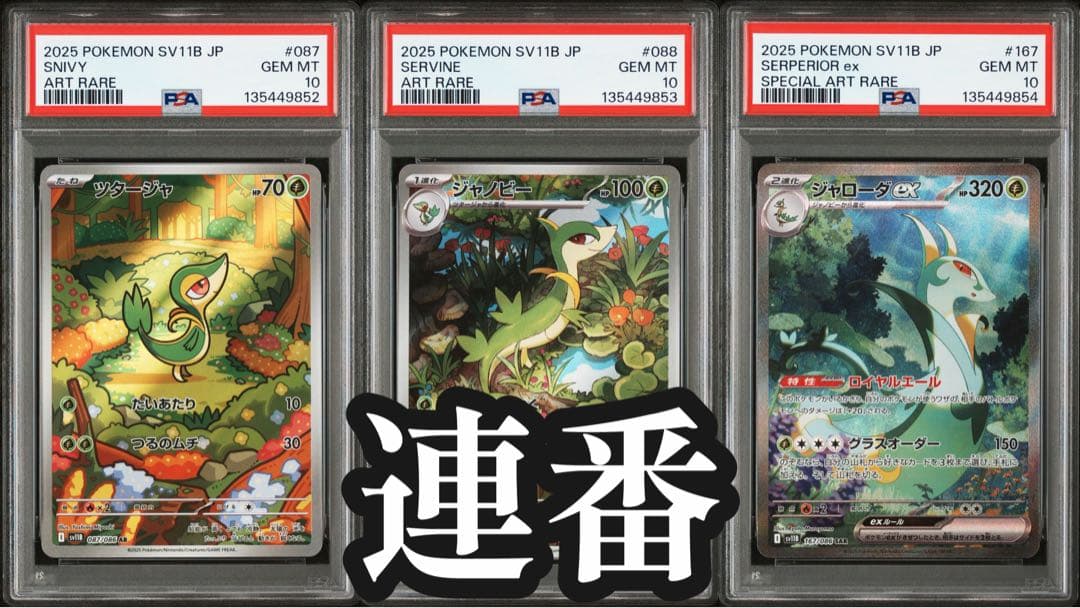 PSA10 3連番 ツタージャ ジャノビー ジャローダex SAR - メルカリ