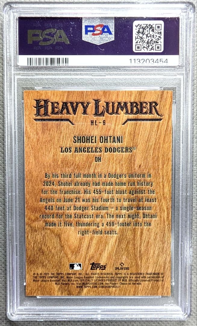 PSA9】大谷翔平 2025 Topps Heavy Lumber #HL-6 - メルカリ